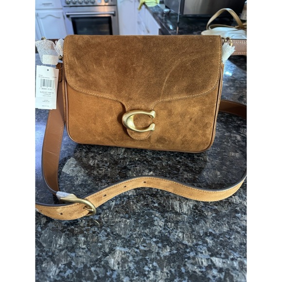 Auth COACH Soft Tabby Shoulder Bag Suede Leather Purse Crossover NWT $395
